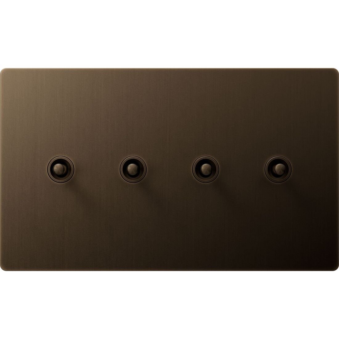 Aviena 2-gang horizontal four-toggle keypad in Aged Bronze
