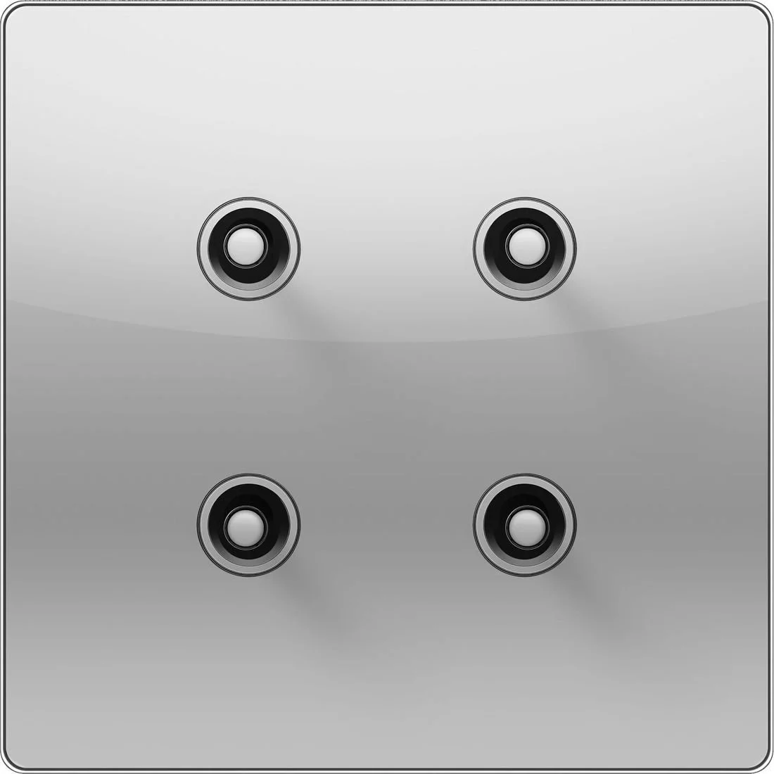 Aviena four-toggle square keypad in Bright Chrome