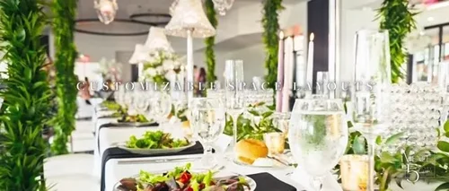 Candlelit table details and greenery at Venue 5 Twenty-Two