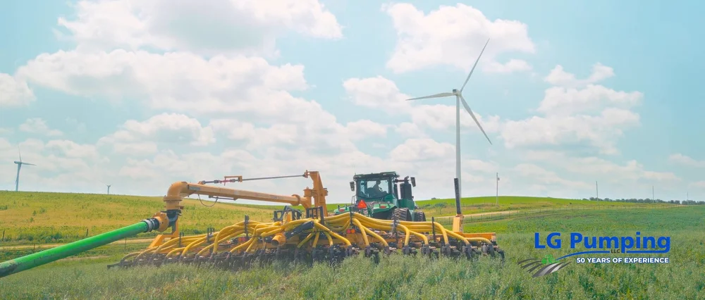 LG Pumping equipment working in a Nebraska crop field