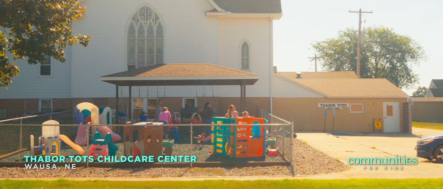 Childcare playground shown in the Wausa Communities for Kids film