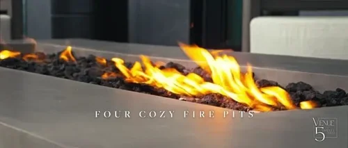 Outdoor fire feature at Venue 5 Twenty-Two
