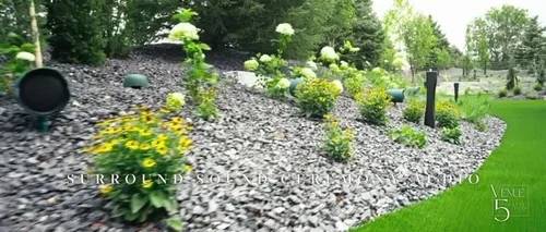 Landscaped flower gardens at the Lincoln wedding venue