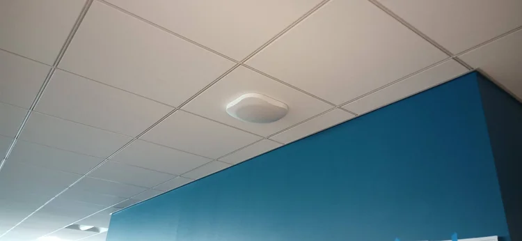 Interior ceiling antenna for a commercial cell signal booster in Dallas–Fort Worth