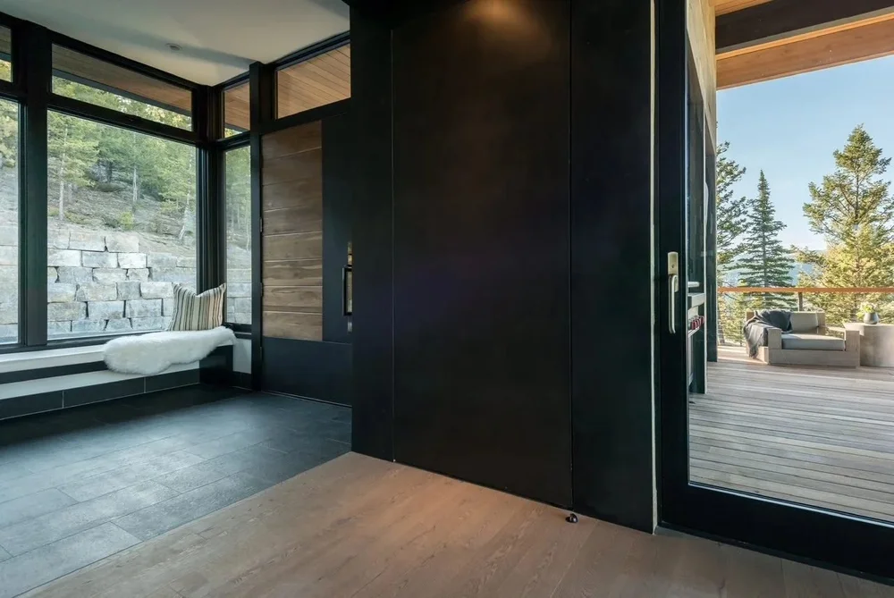 Blackened-steel wall & door