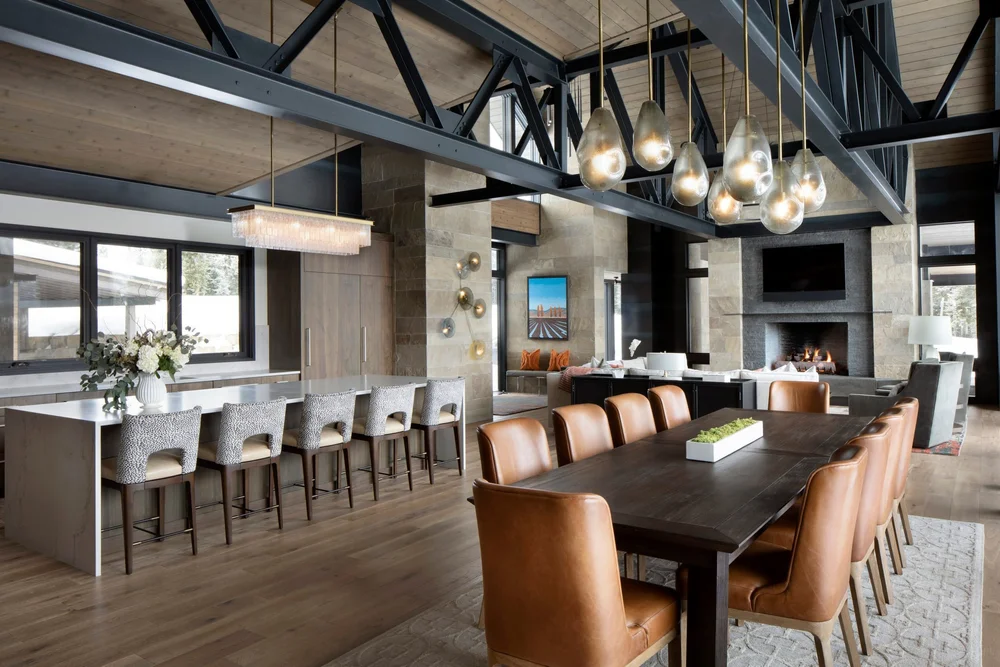 Trusses over kitchen & dining