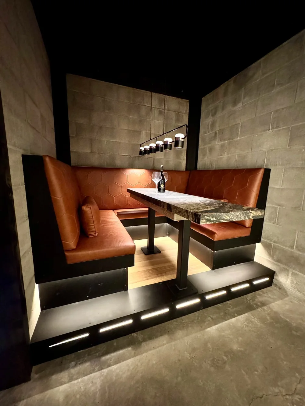 Steel banquette