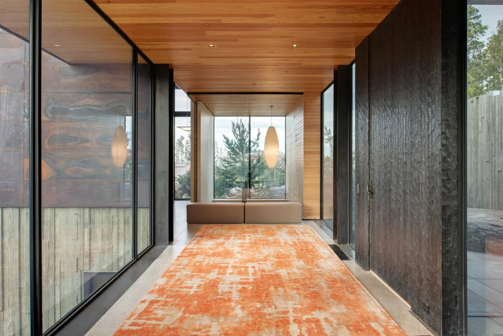 Blackened-steel wall cladding