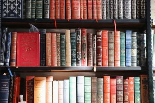 Floor-to-ceiling bookshelves at A Wicked Read bookstore in Downtown Canton, Texas