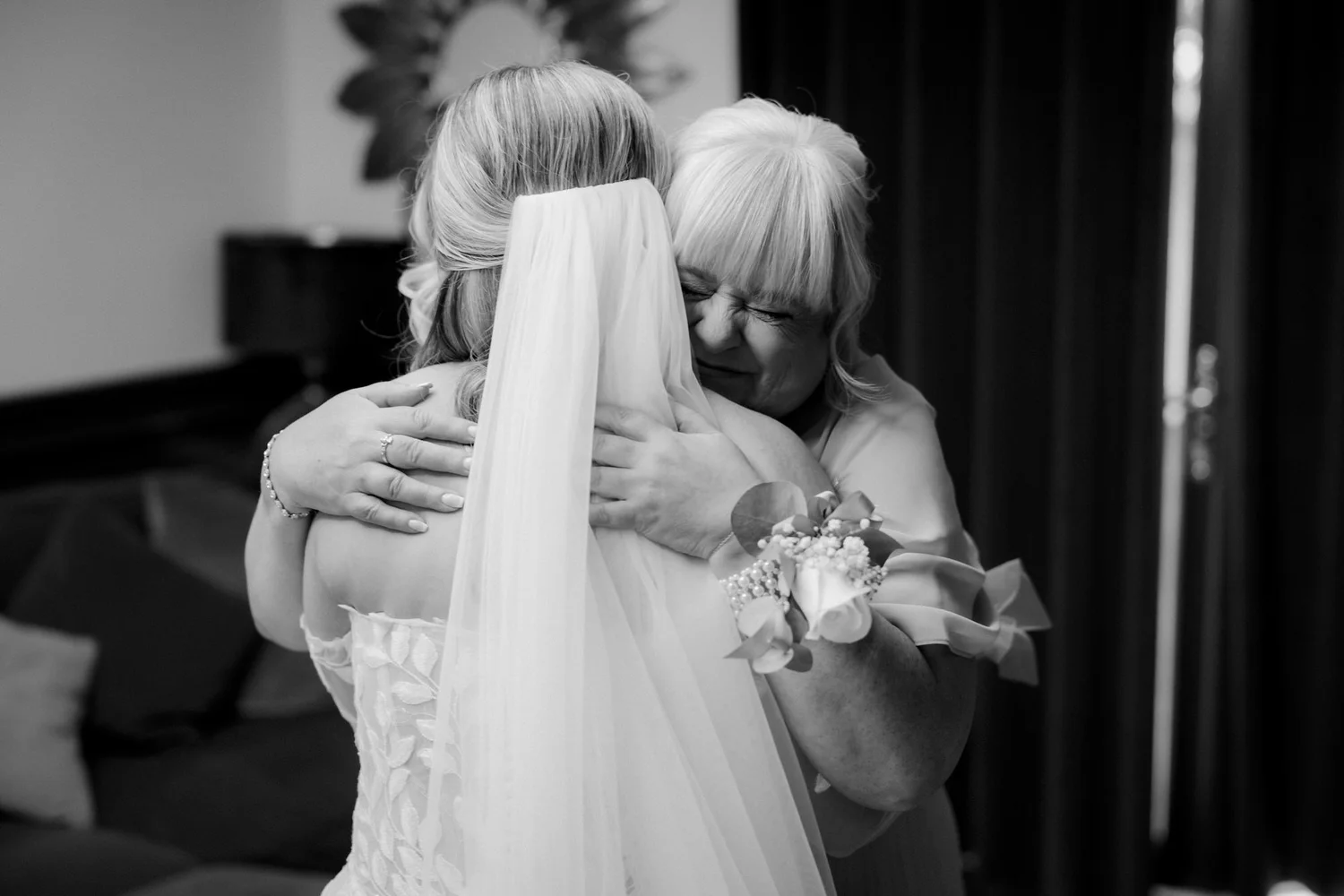 Ciara sharing an emotional hug with her mum before the ceremony.