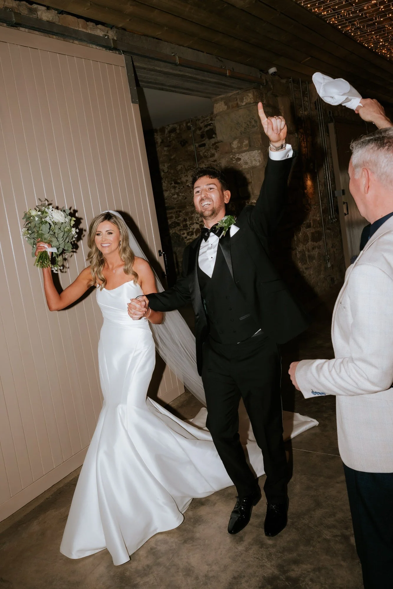 Natalie and Jamie making their reception entrance