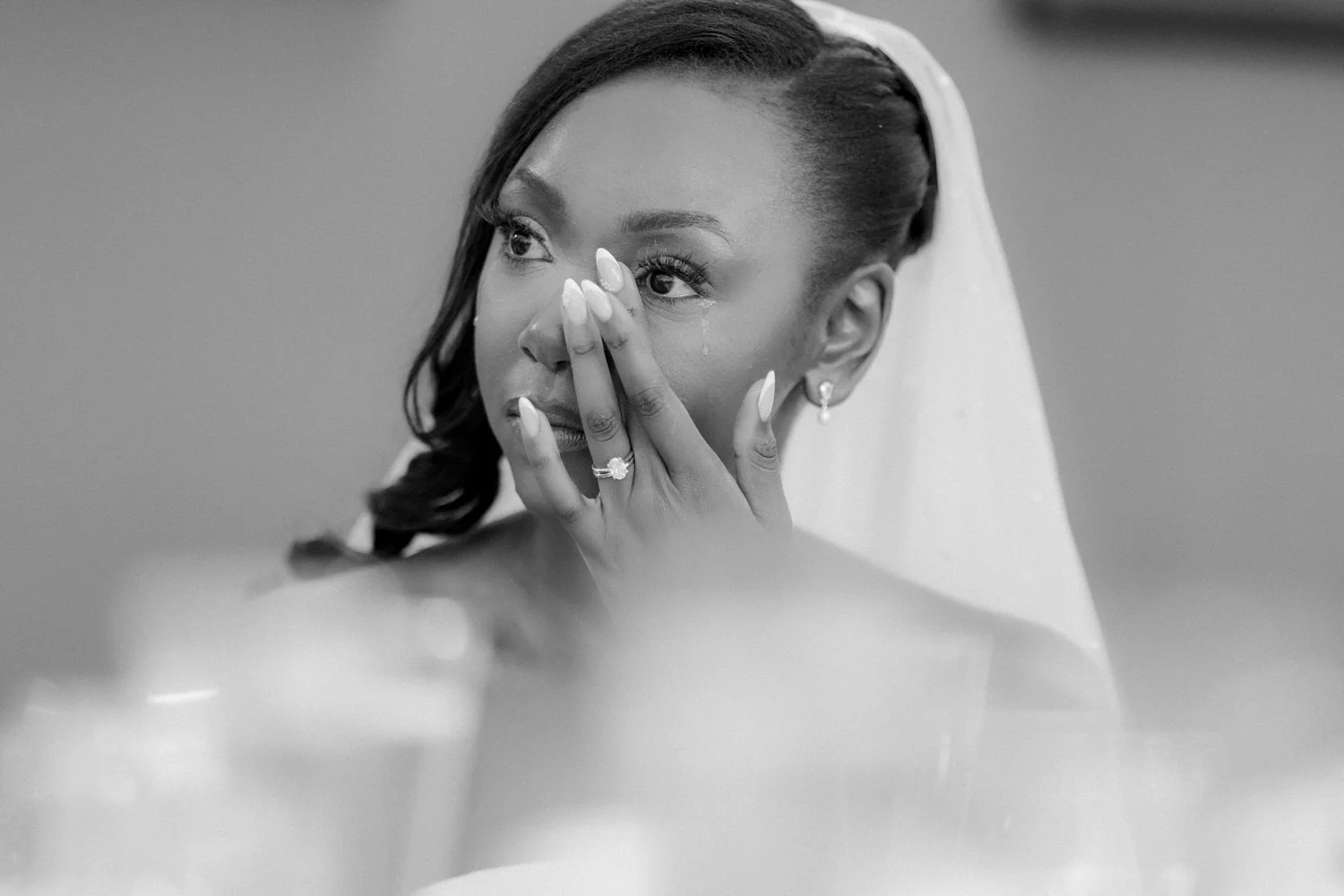 Kuda wiping away tears during the wedding speeches.