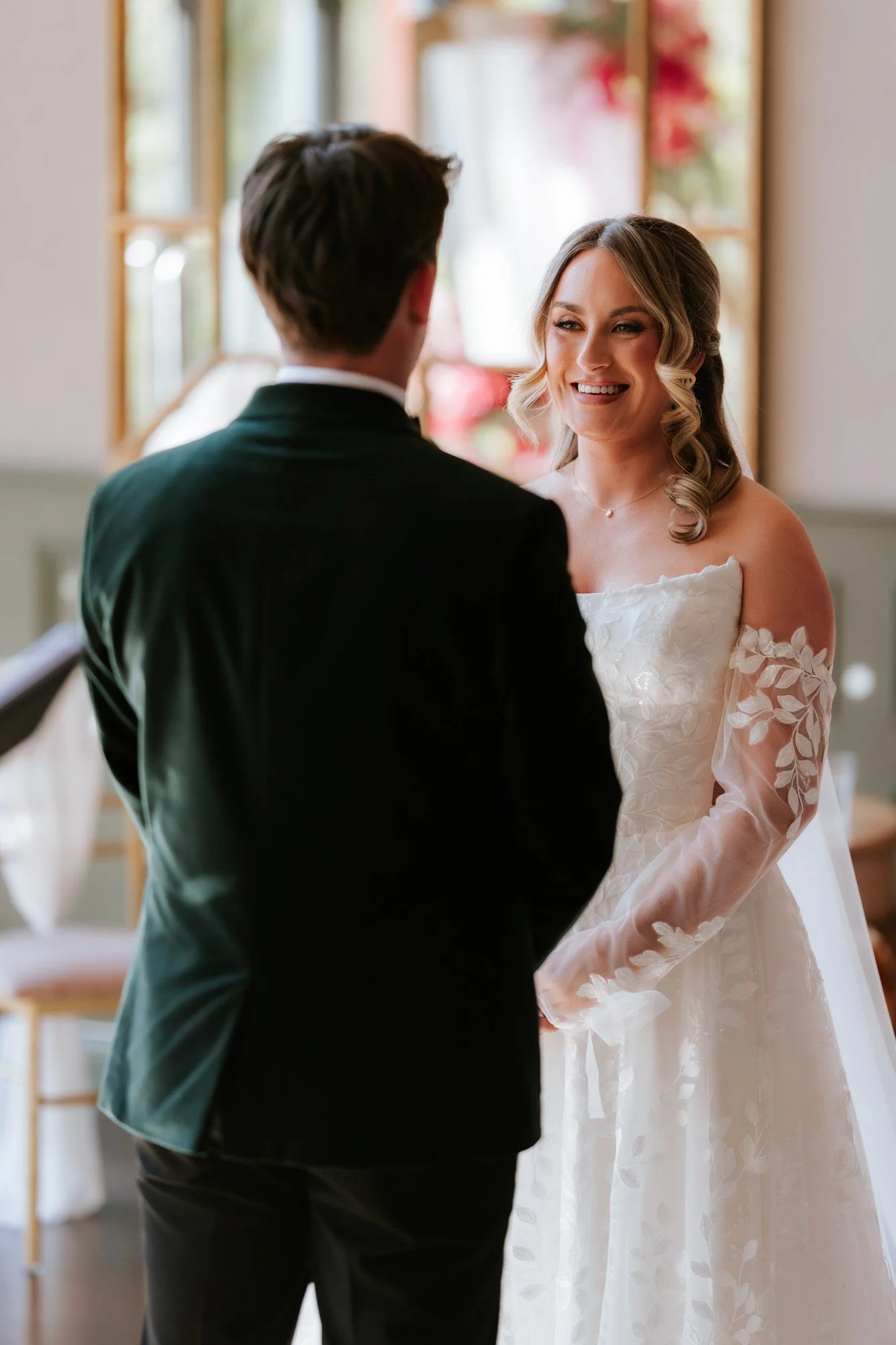 Ciara smiling at Jonathon during the ceremony.