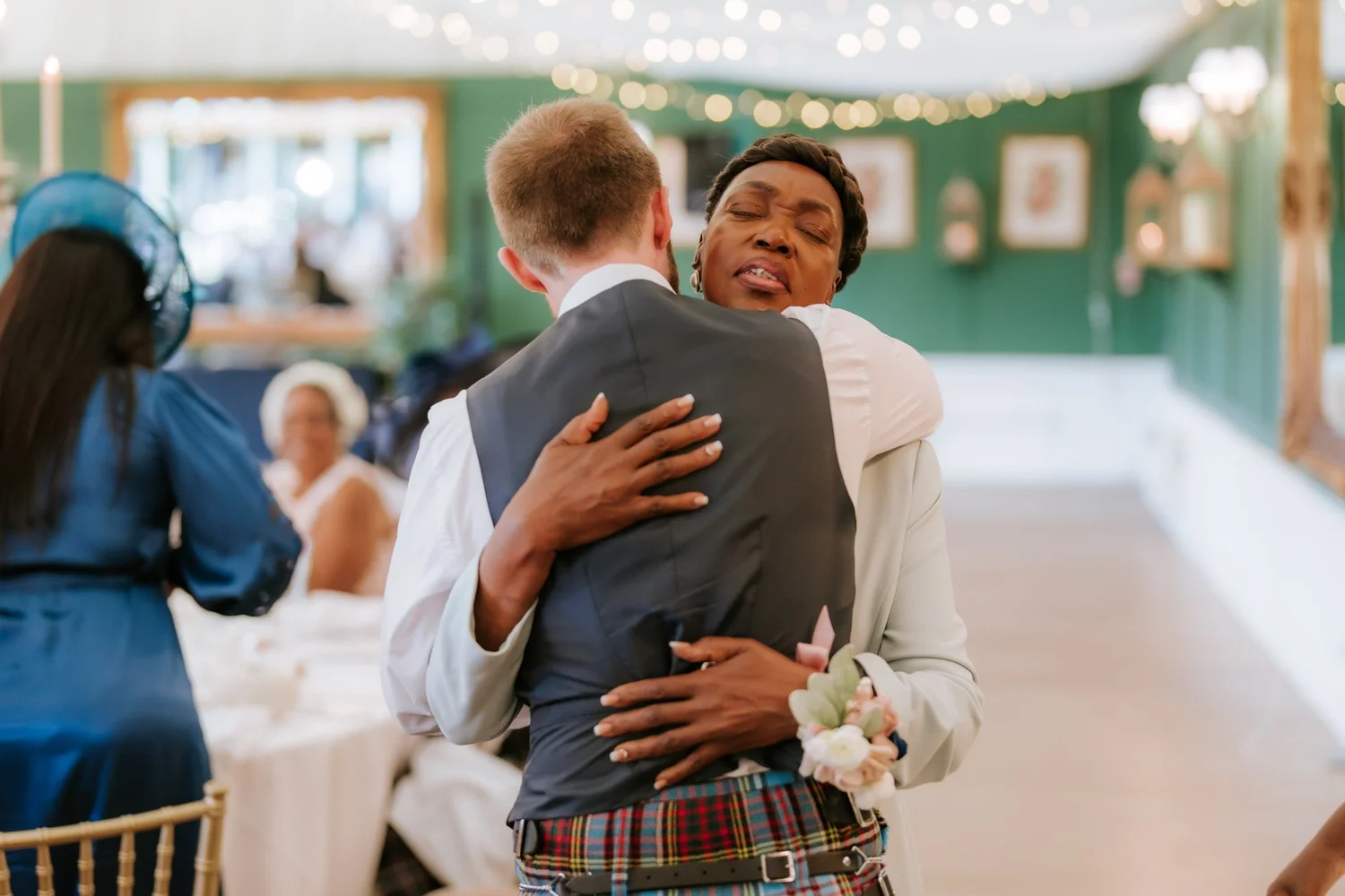 Jamie sharing a hug with Kuda’s mum after the speeches.