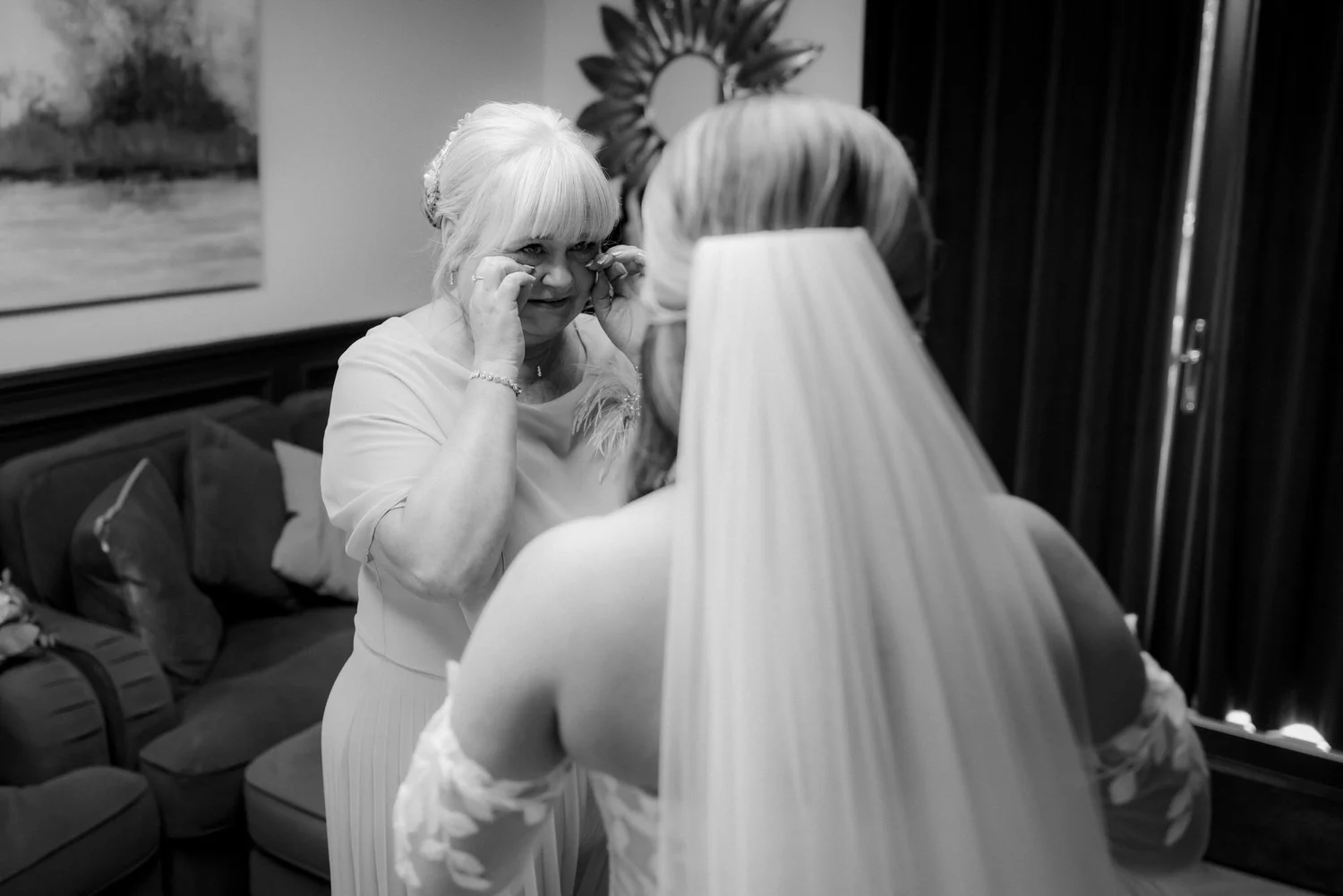 Ciara’s mum wiping away happy tears during the dress reveal.