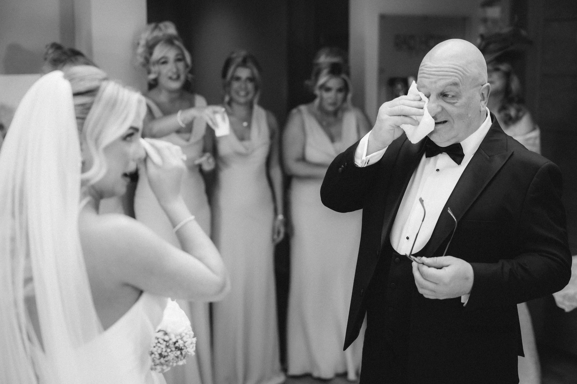 An emotional moment as Taylor reveals her wedding dress.