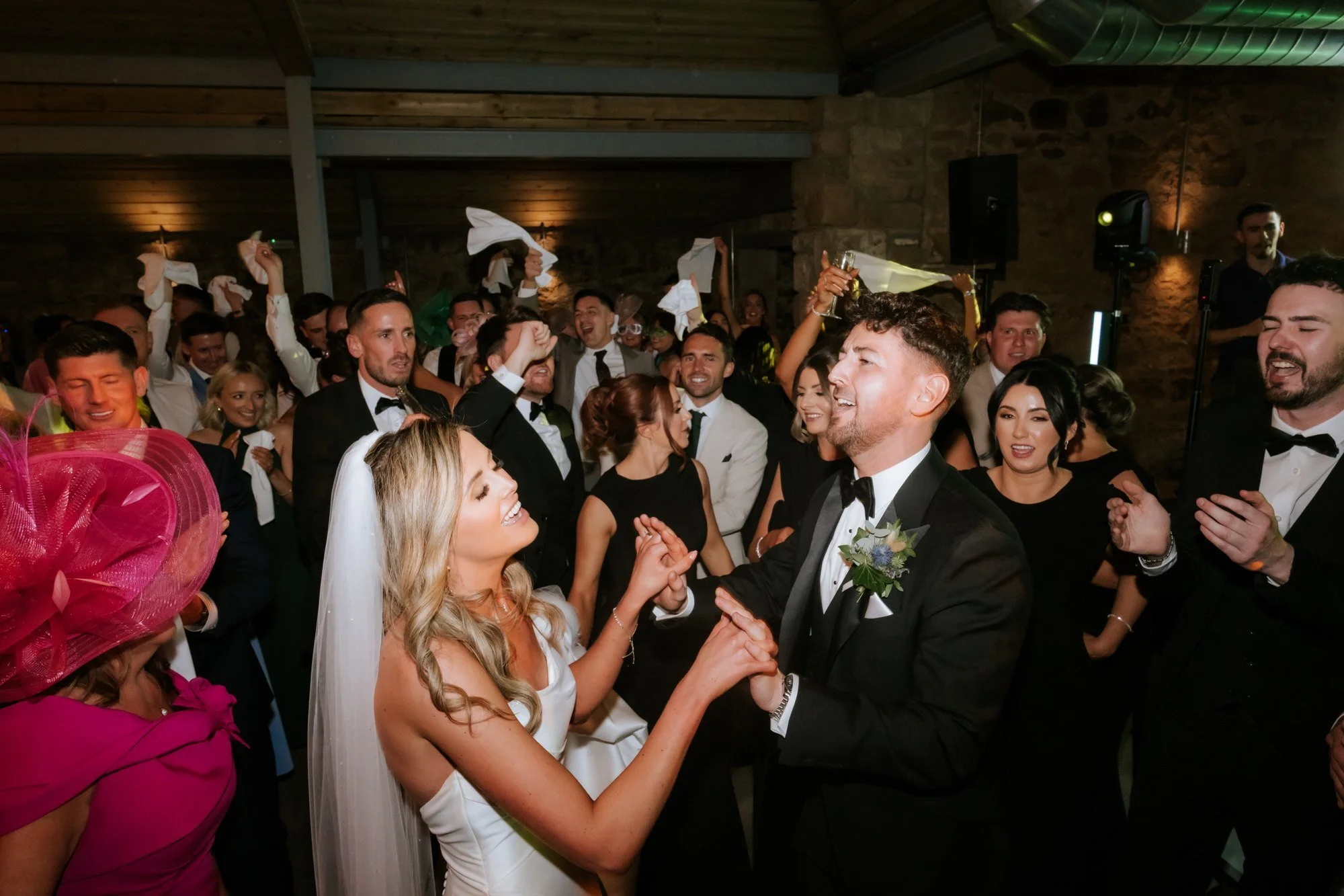 Natalie and Jamie dancing during their reception entrance