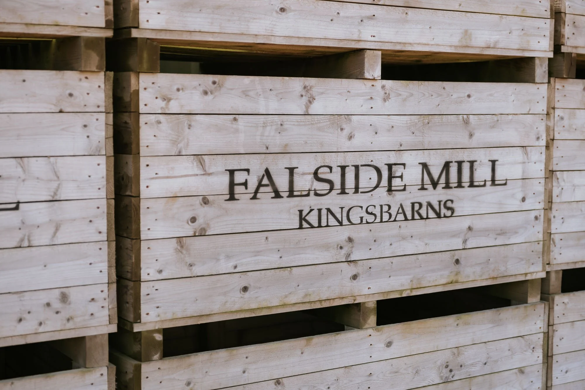 The Falside Mill venue sign welcoming wedding guests