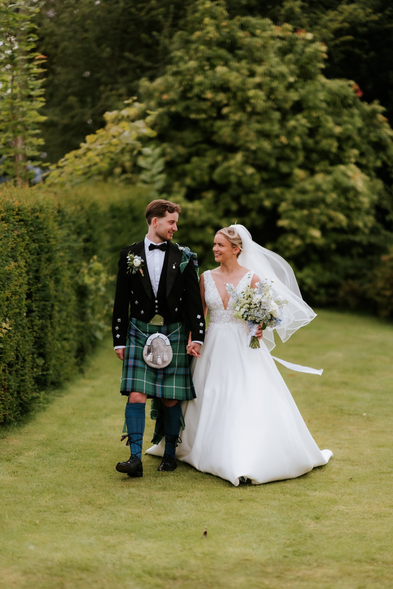 Lilian and Luke taking a short walk together in the gardens.