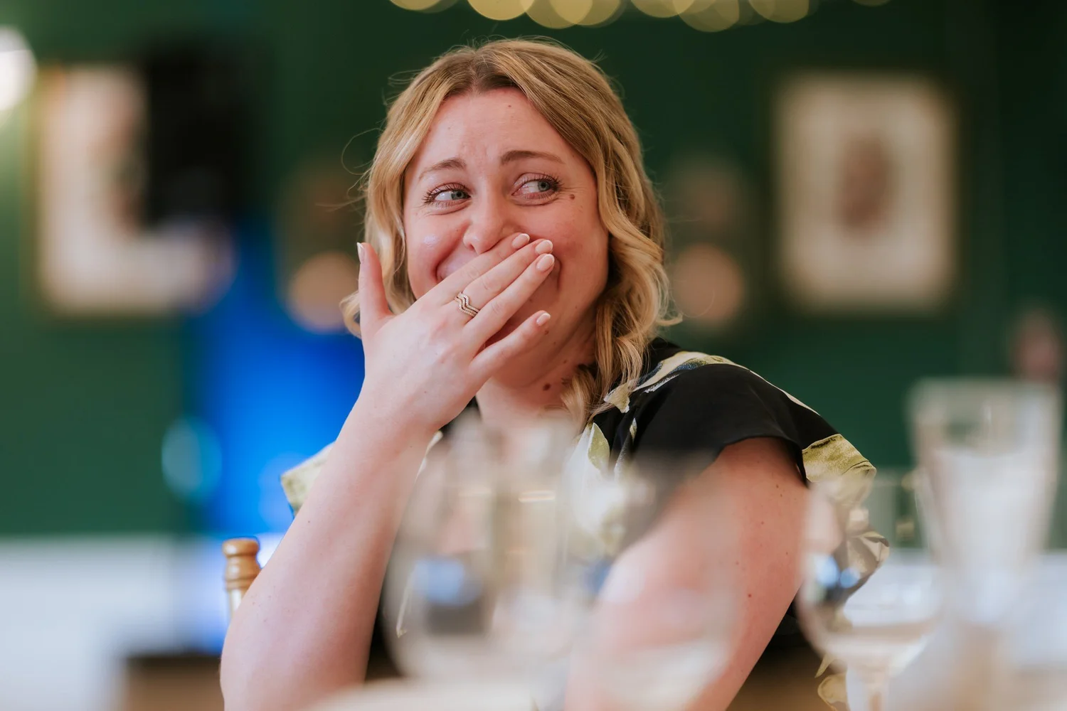 An emotional guest listening to the speeches.