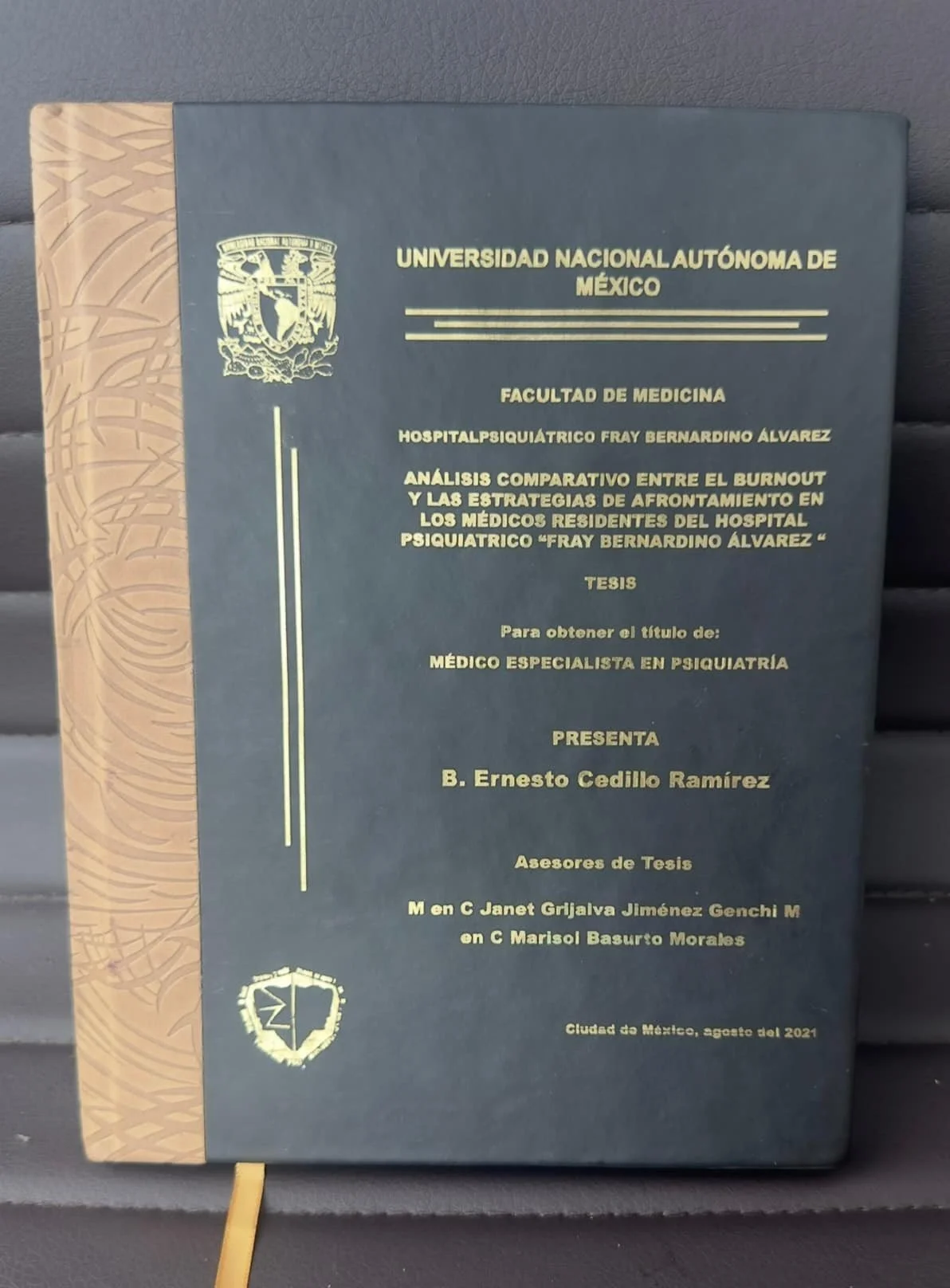 Trabajo de investigación y tesis de especialidad en psiquiatría UNAM del Dr. Ernesto Cedillo