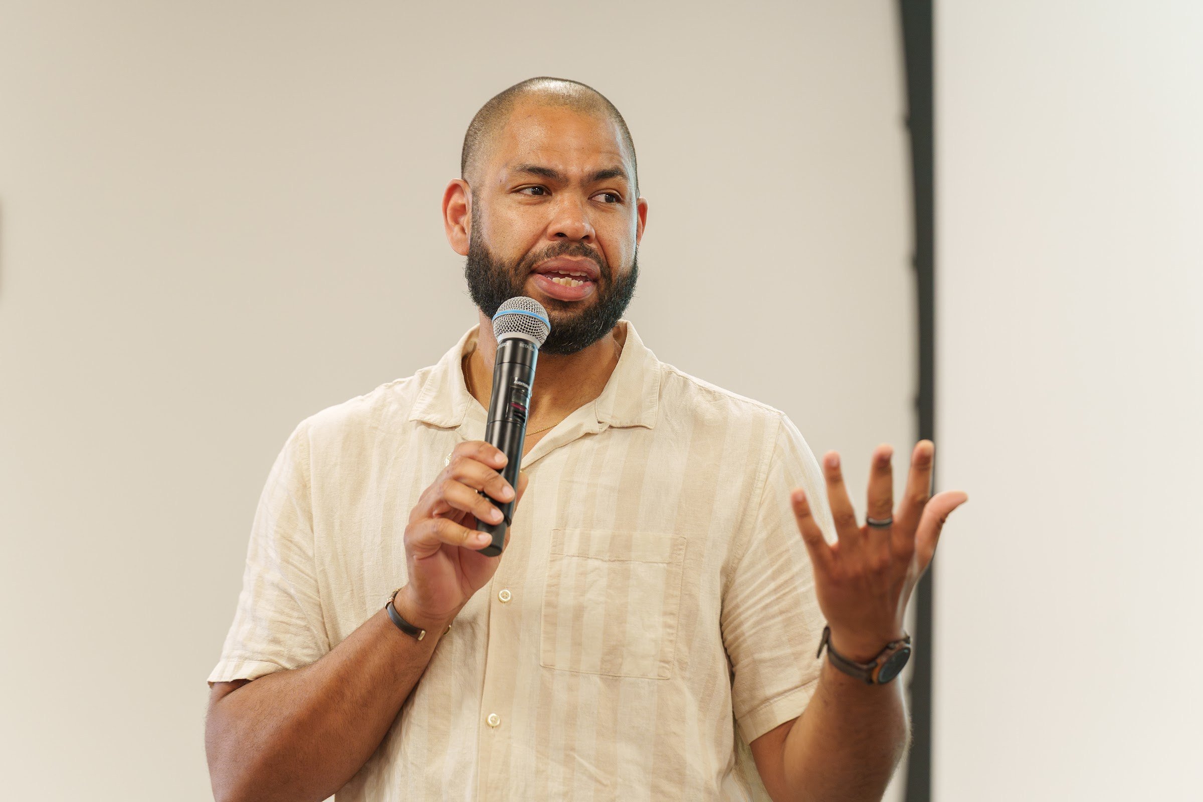A speaker during the final session