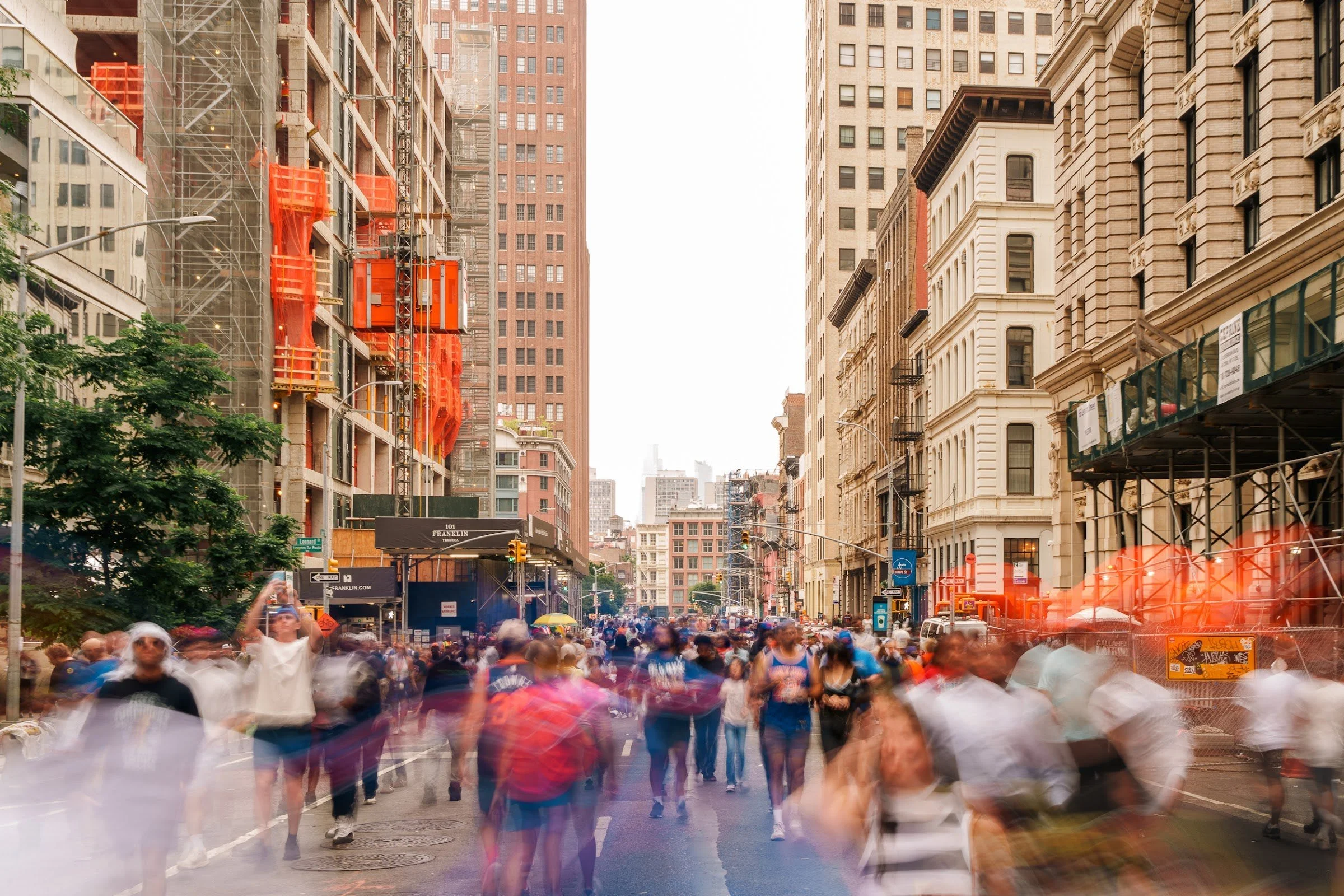 Blurred movement through the Canyon of Heroes