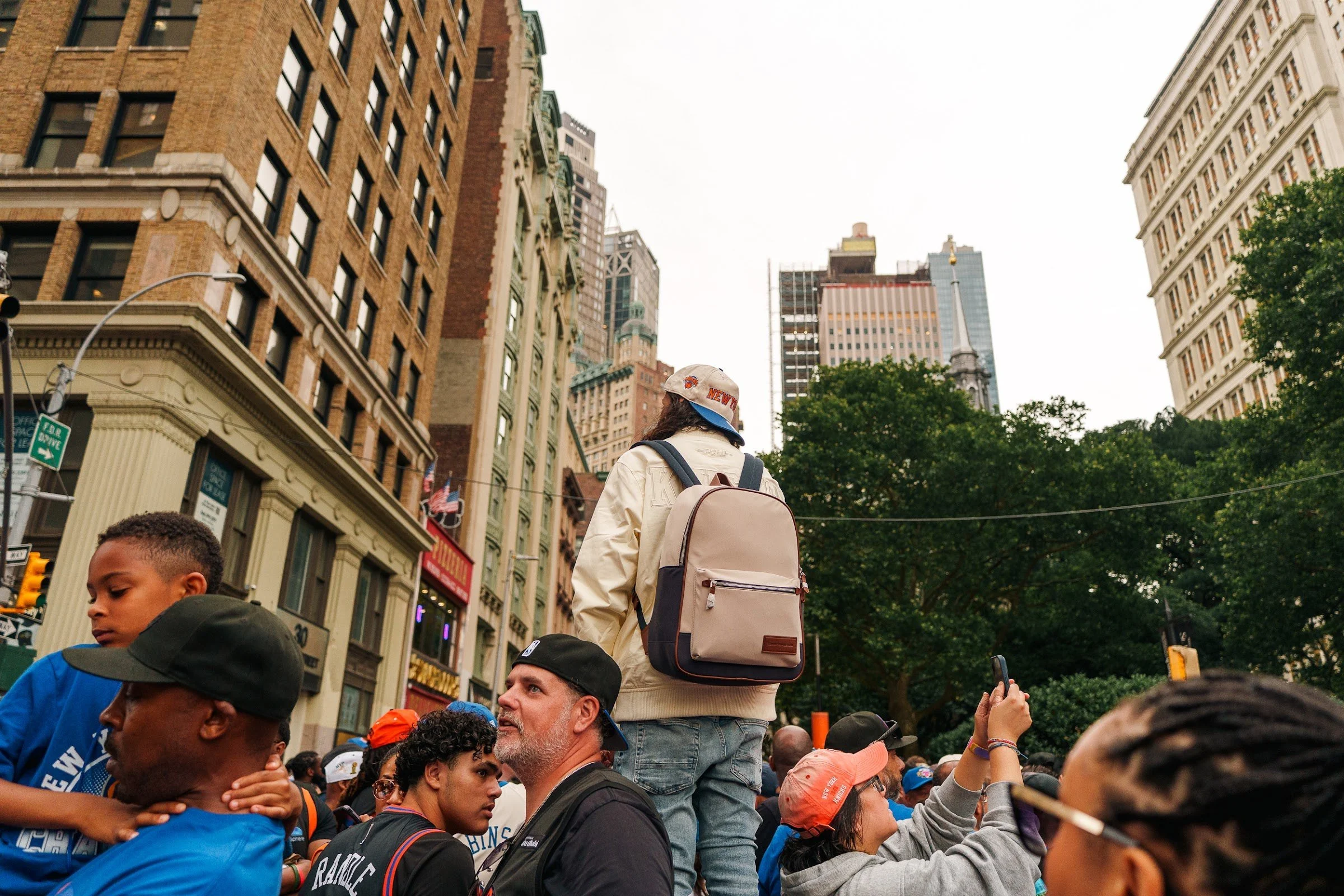 Young fans watching the parade pass