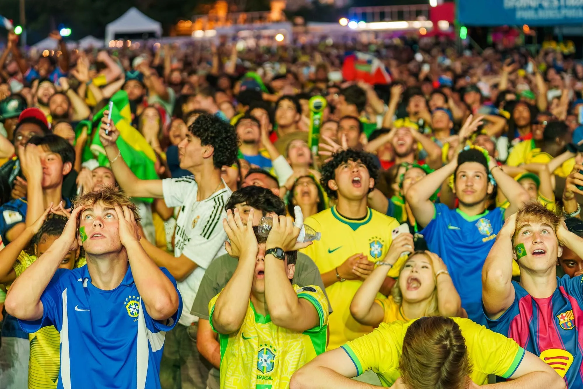 Supporters packed together at the Fan Festival