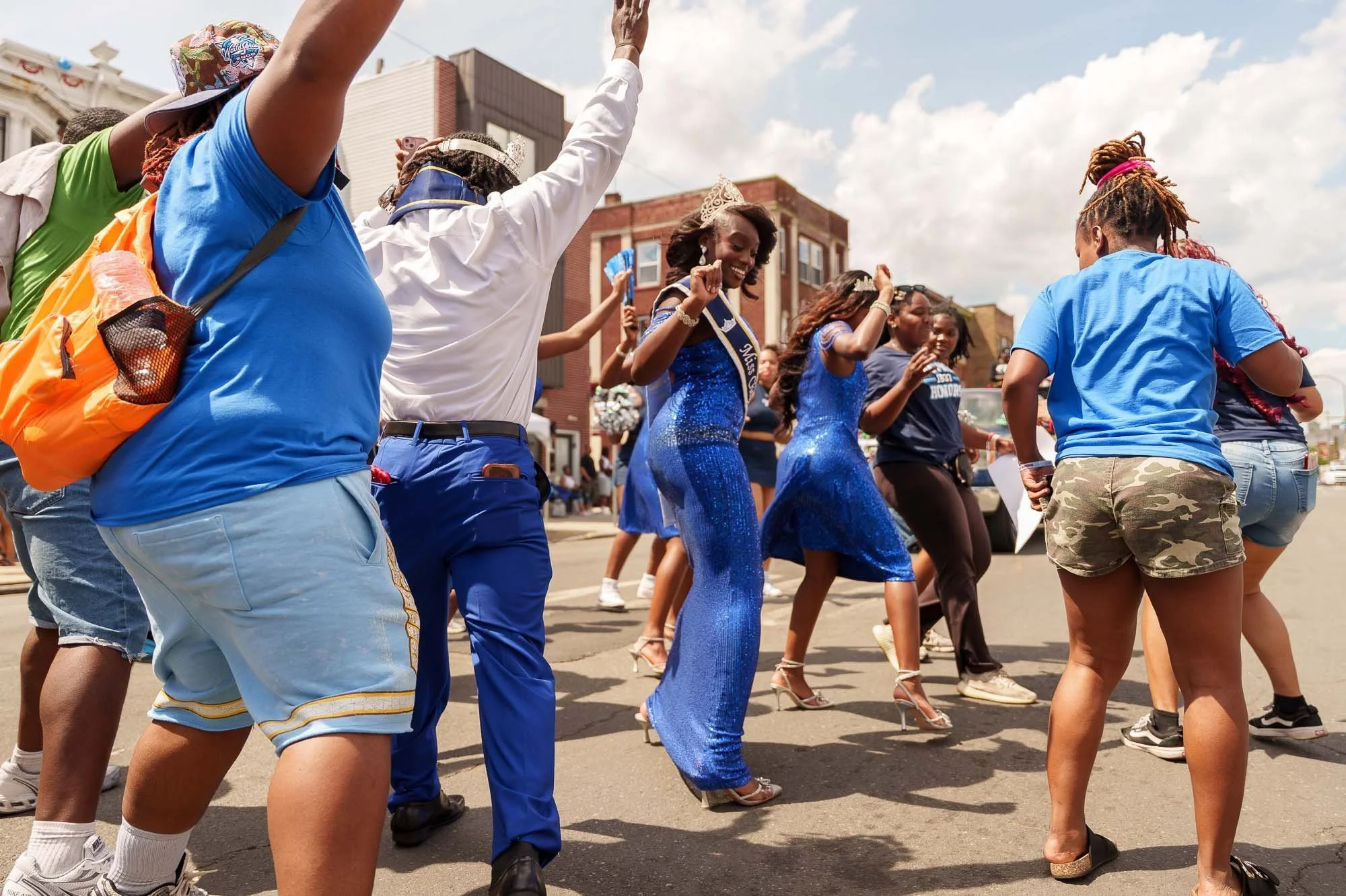 Young dancers performing in the Juneteenth parade