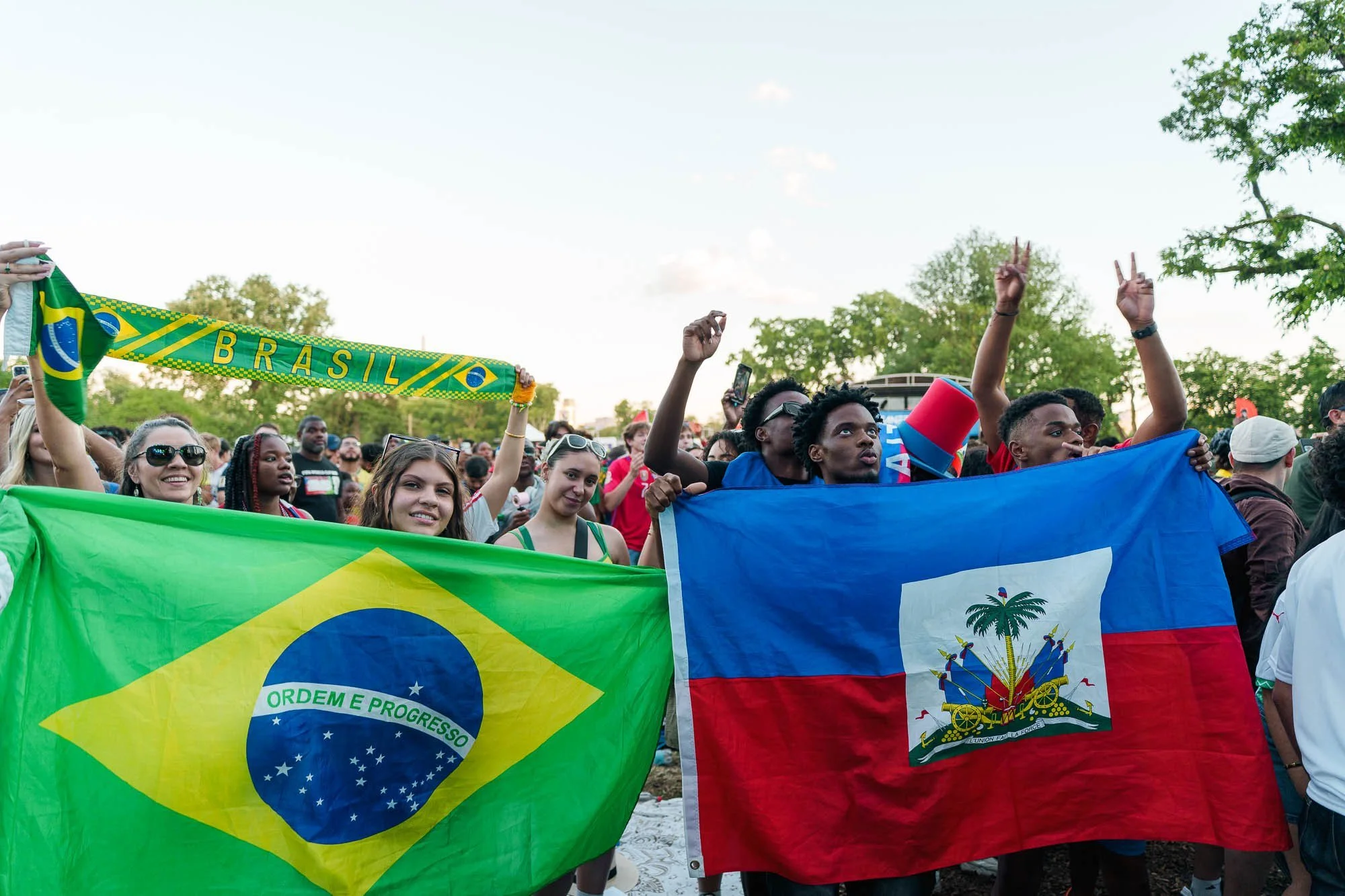 International supporters and flags at the FIFA Fan Festival on Lemon Hill