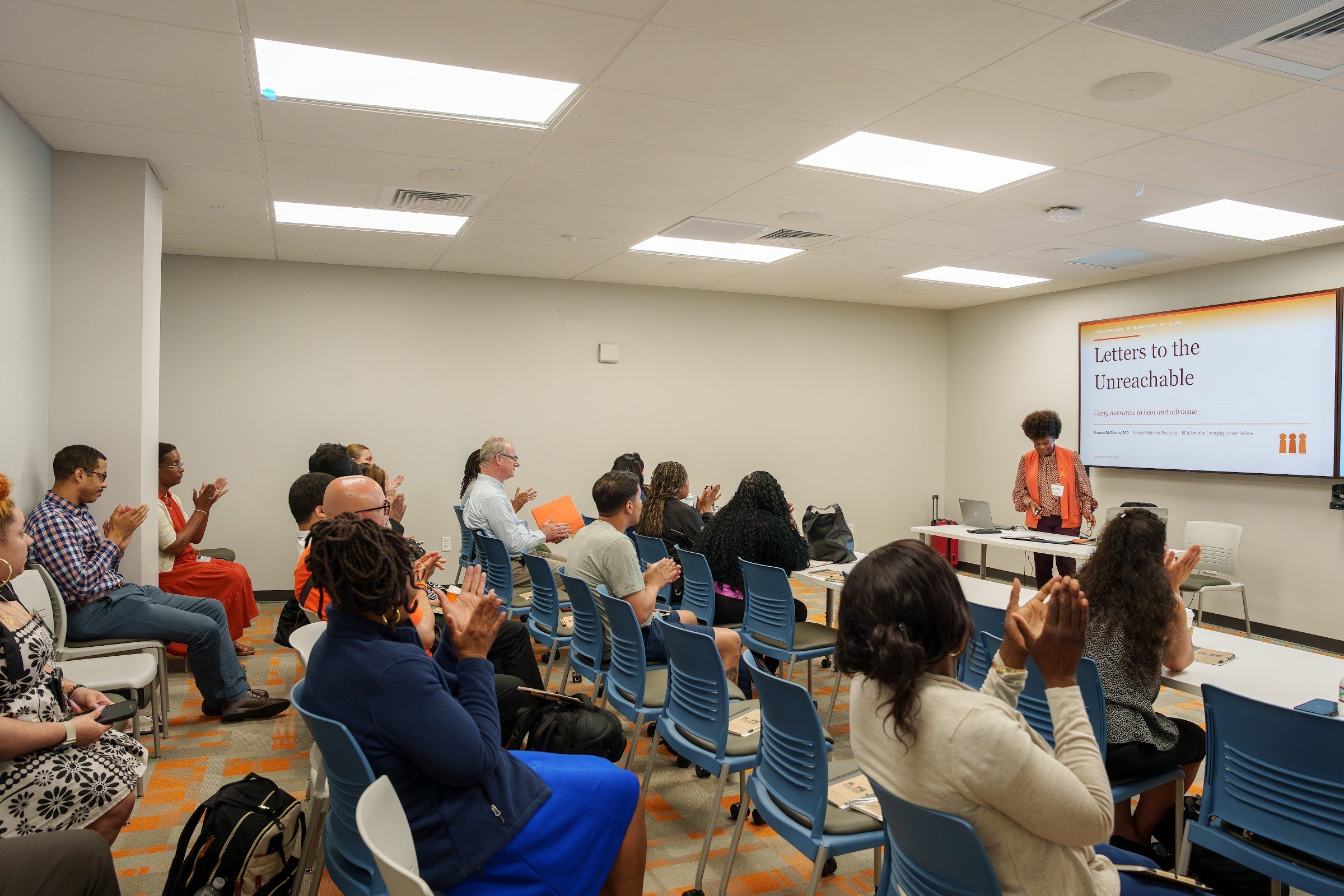 Applause at the close of a session