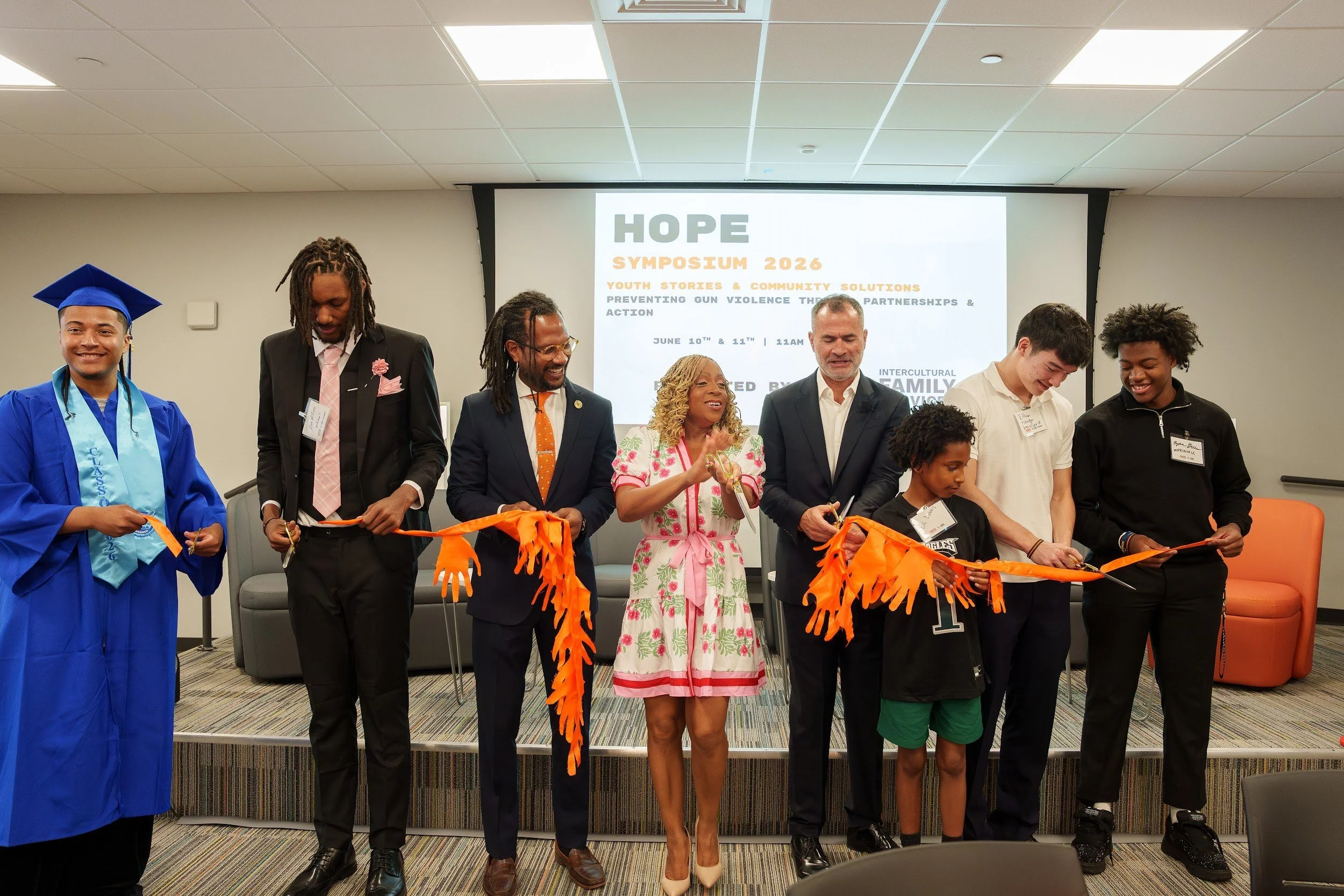 16:9 · Year Two 2026 · Ribbon-cutting at IFS’s new West Philadelphia headquarters with Councilwoman Jamie Gauthier and youth participants