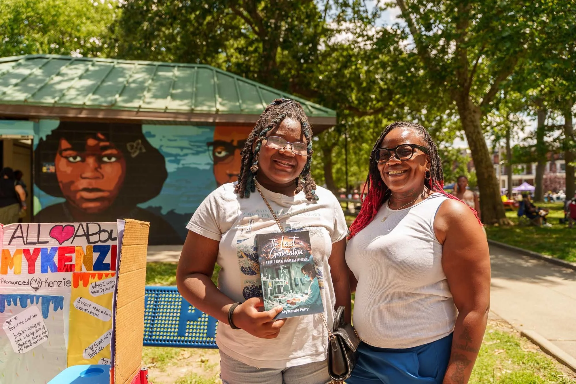 Two attendees at the Juneteenth festival