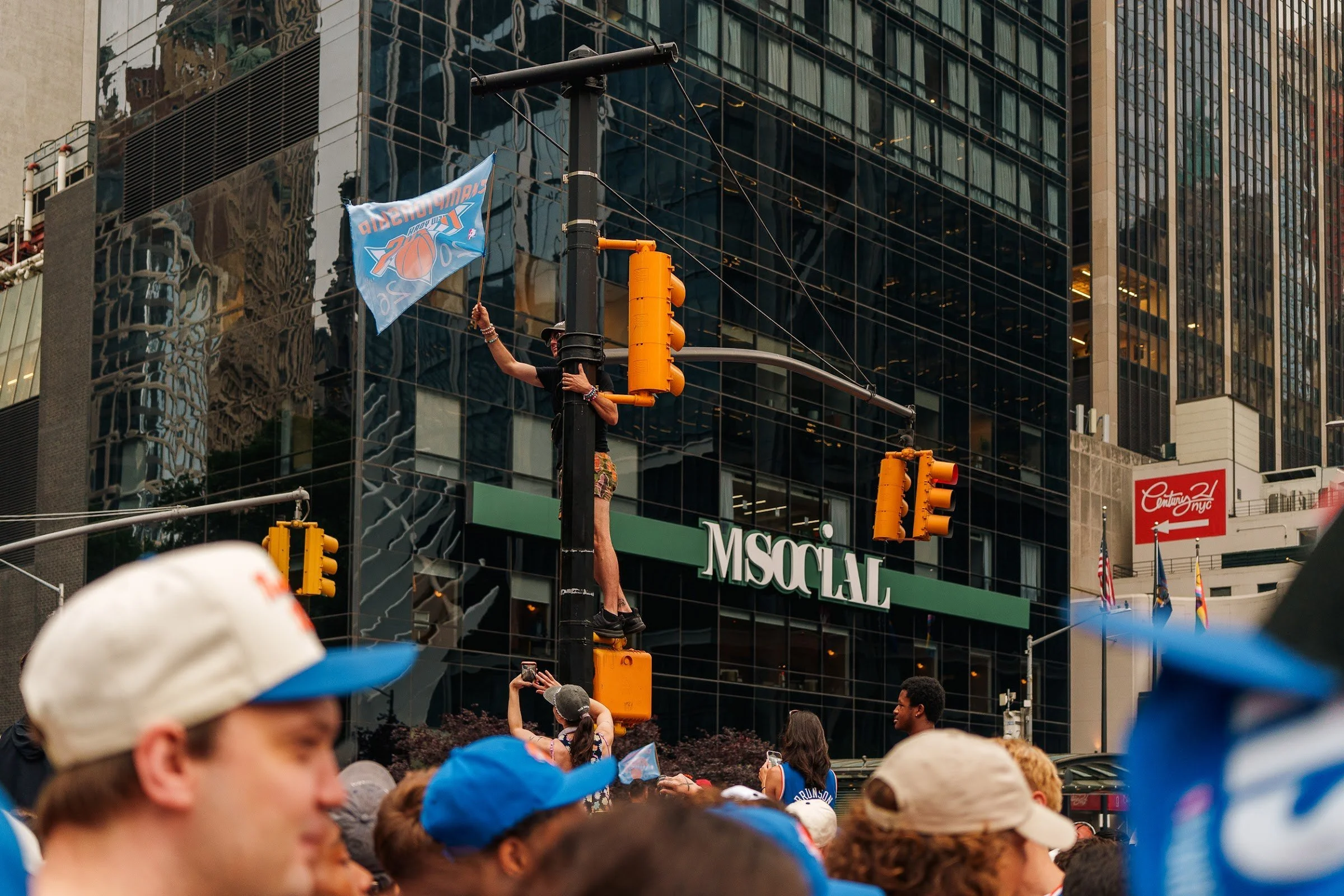 Flags above the crowd