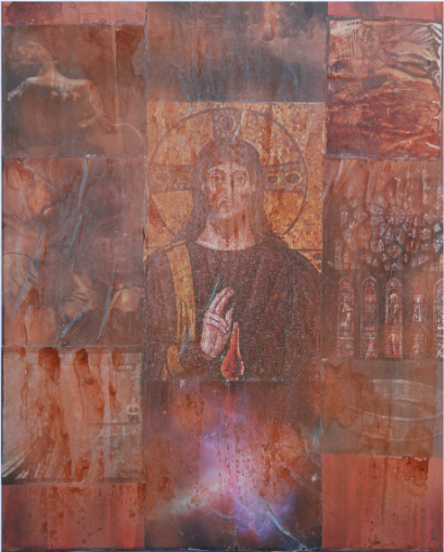 Large sacred collage artwork by Terrell Moore