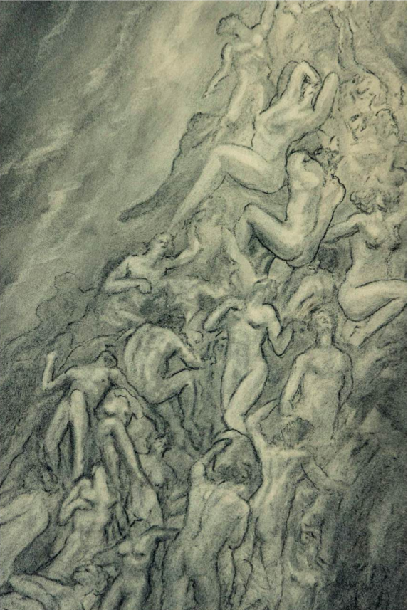 Charcoal figure work from Down to Heaven