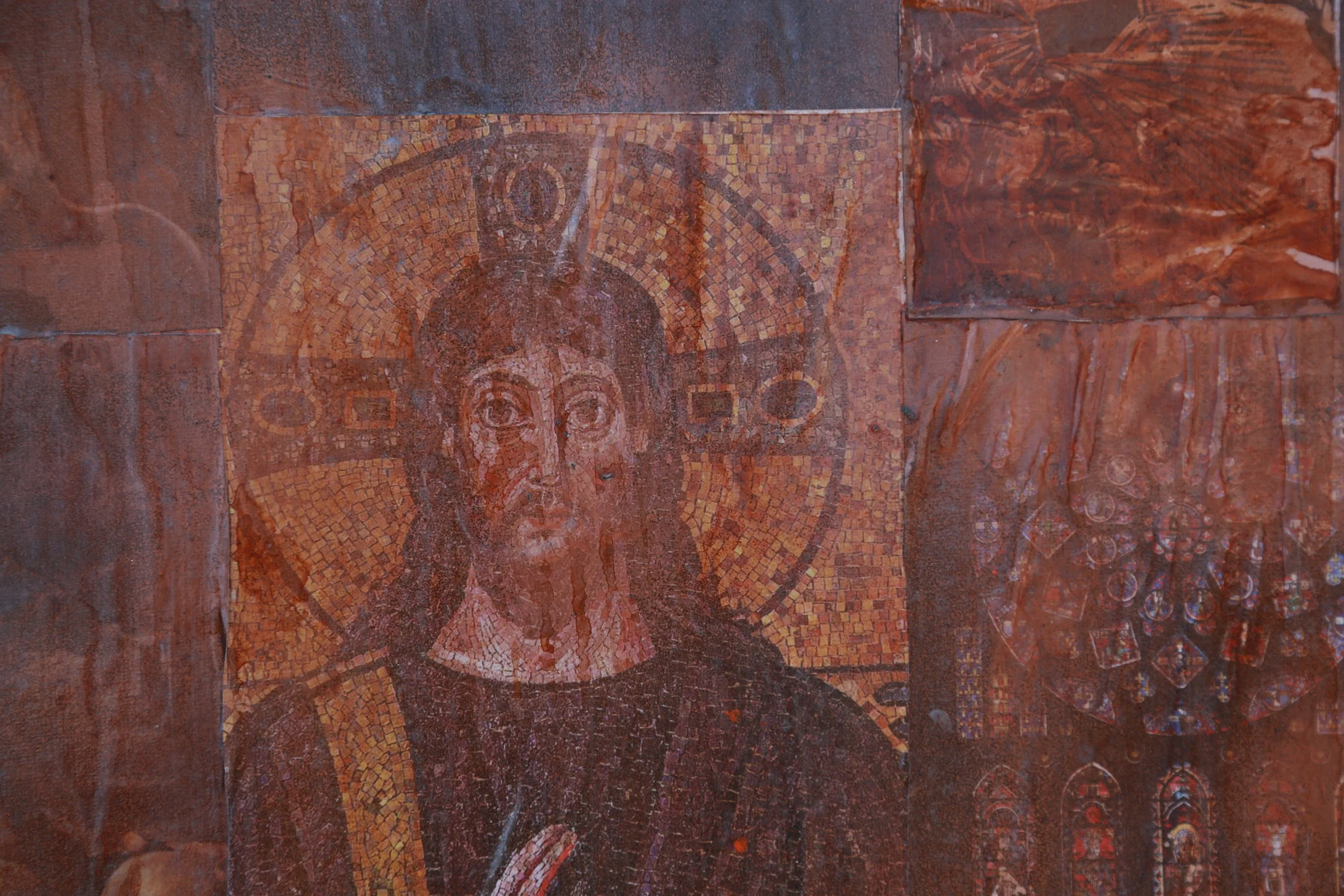 Sacred Heart religious collage painting by Terrell Moore