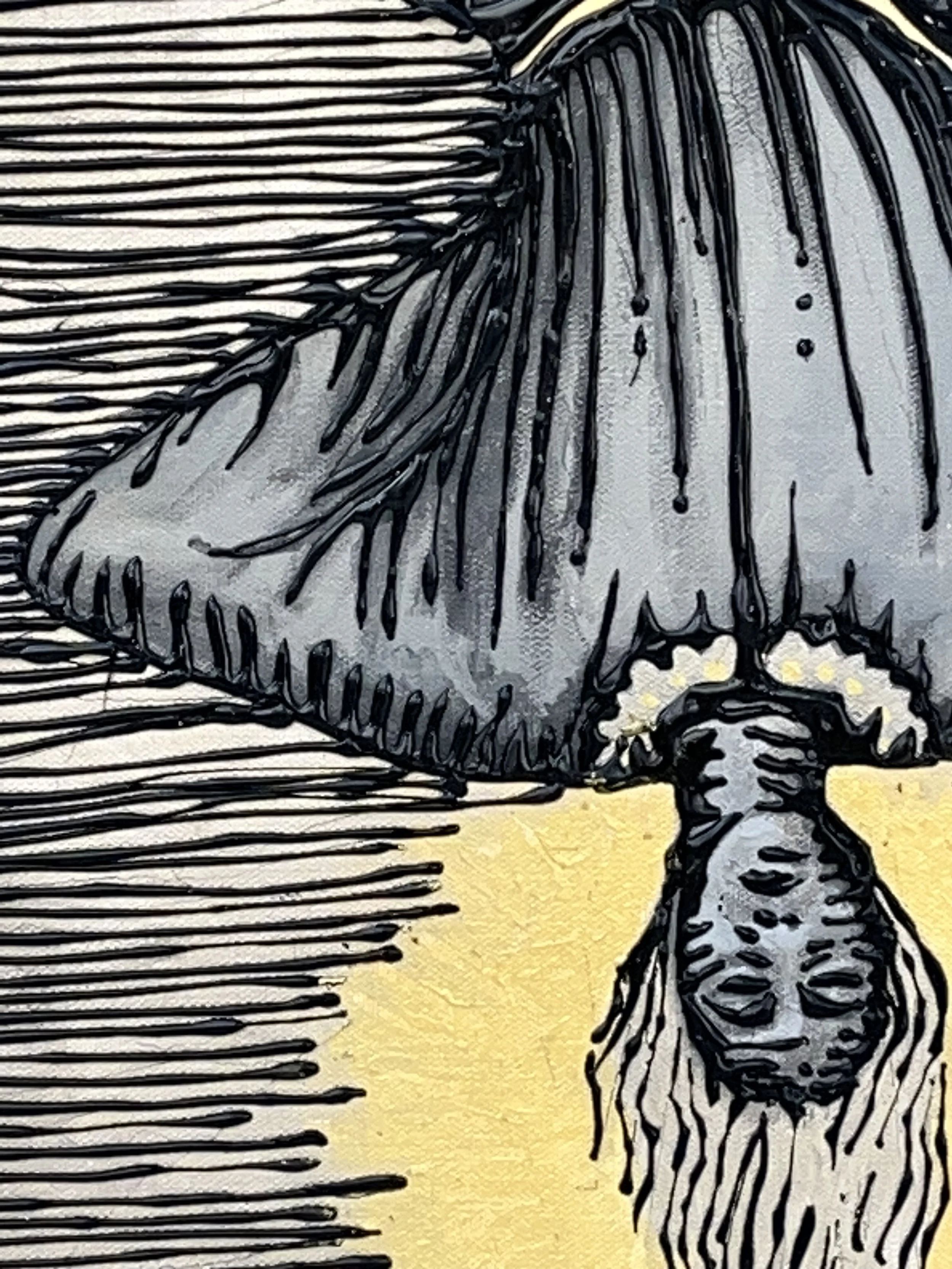 Engraving-style mushroom illustration by Juliano Trindade