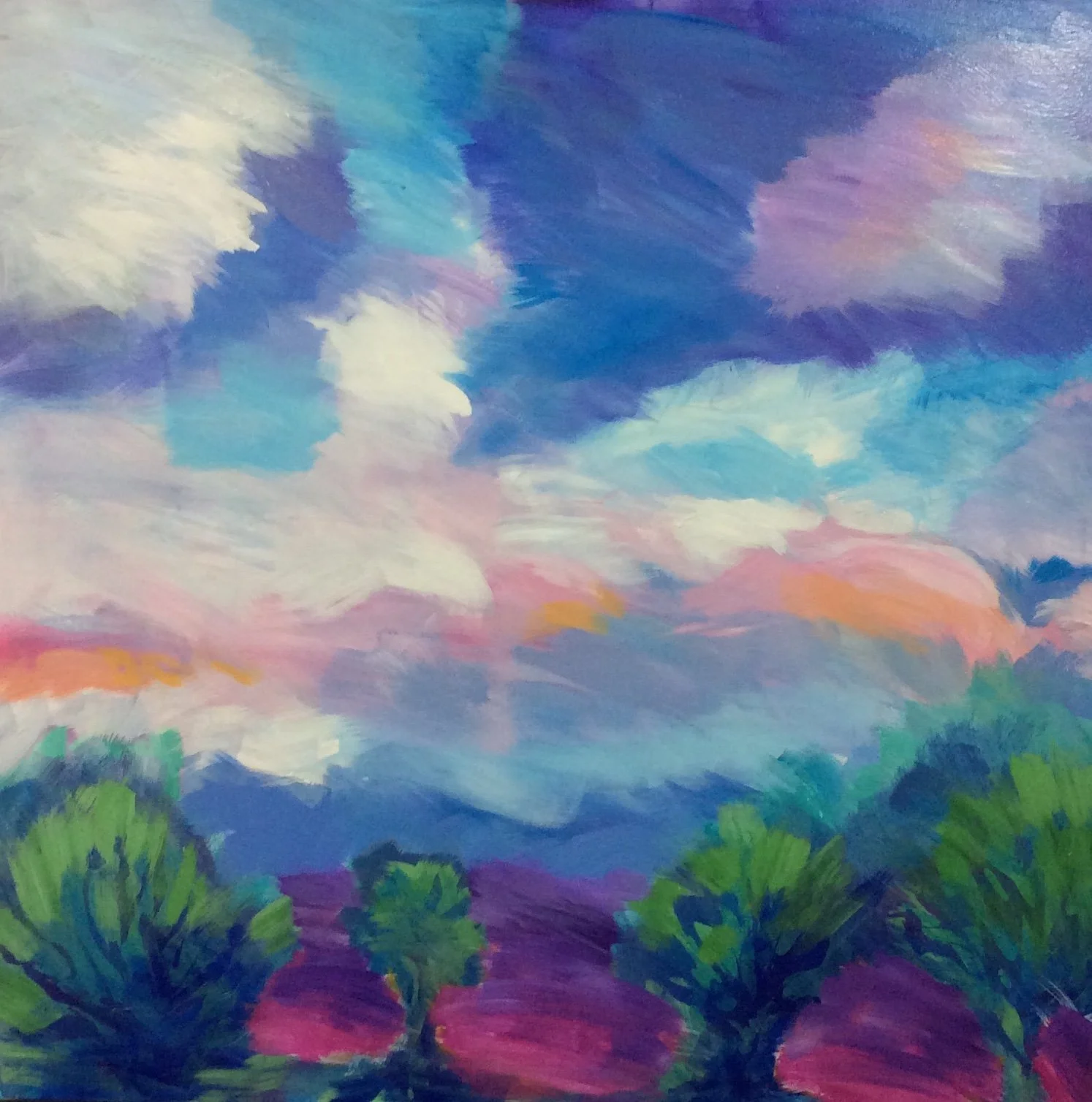 Colorful Clouds Landscape Painting by Dennis Asbury