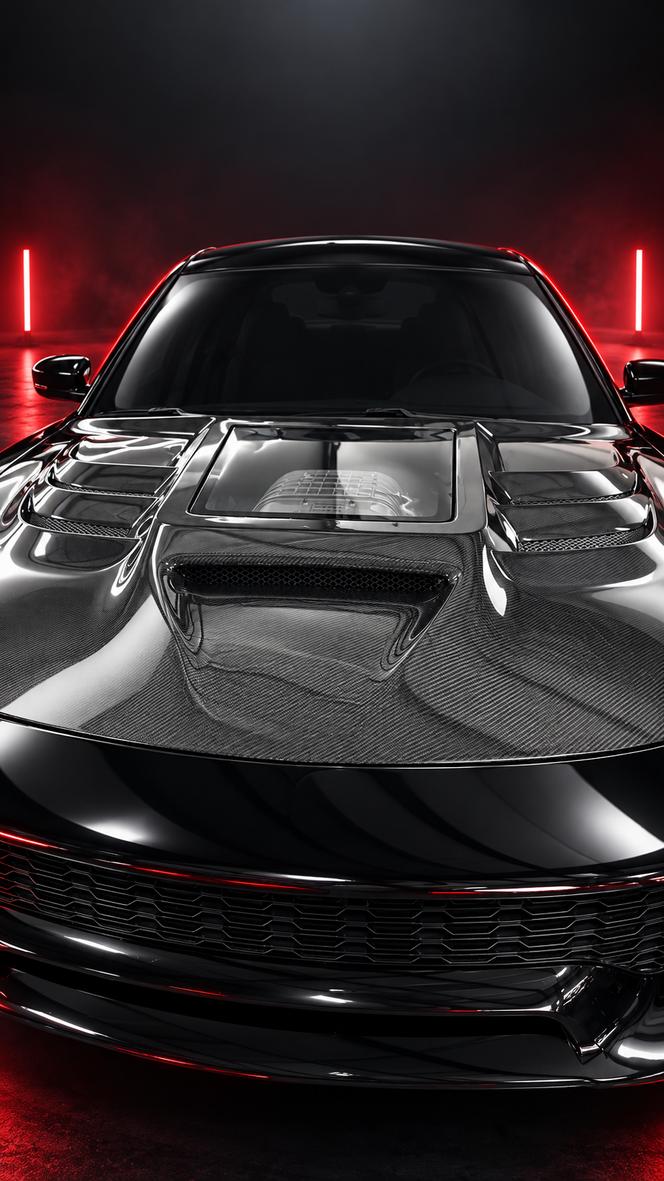 BBOY Pieces carbon fiber hood with glass insert