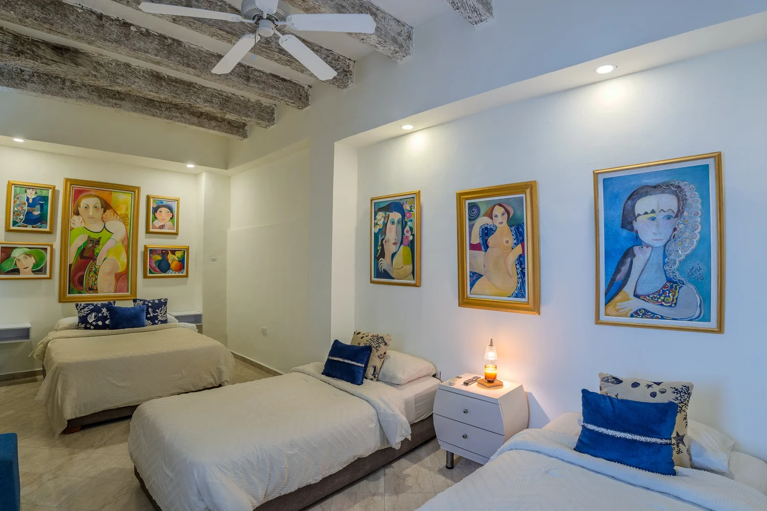 Second bedroom at Casa Gil Art Boutique in Cartagena, photographed by SAIRS Axis.