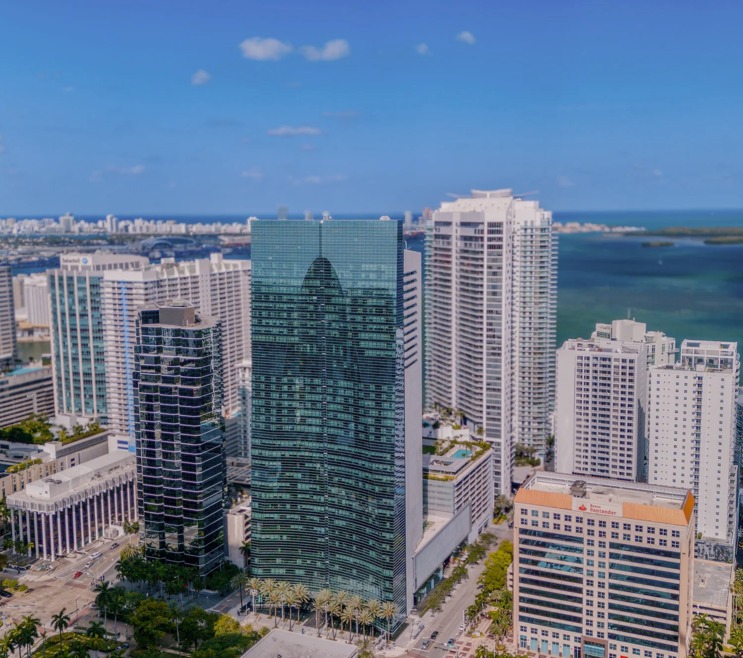 Commercial aerial visuals of Brickell Miami buildings for brand property and hospitality marketing