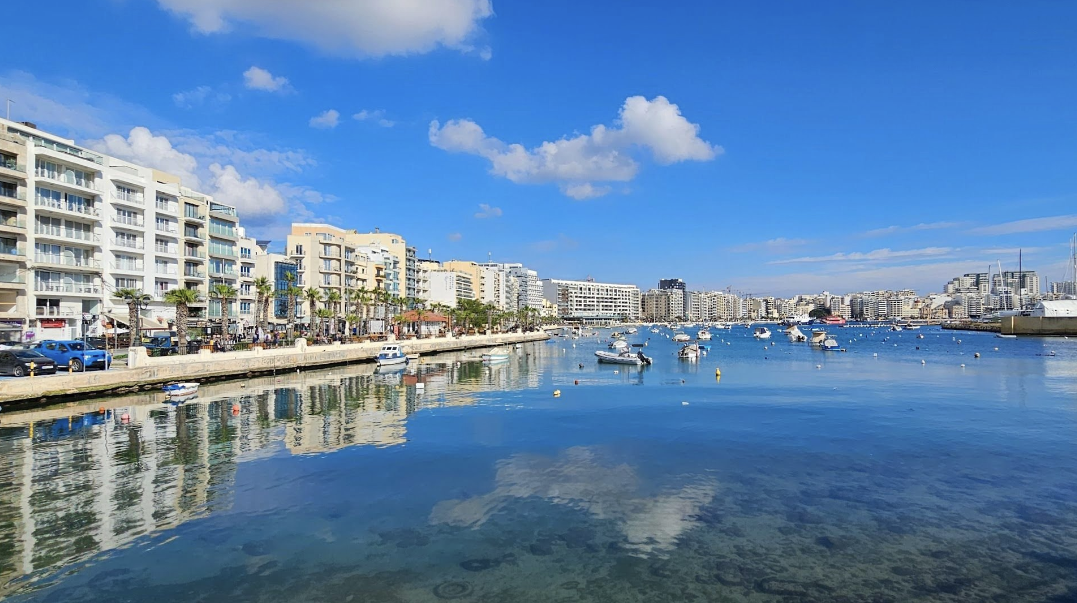 Sliema — promenade at night or Paceville waterfront