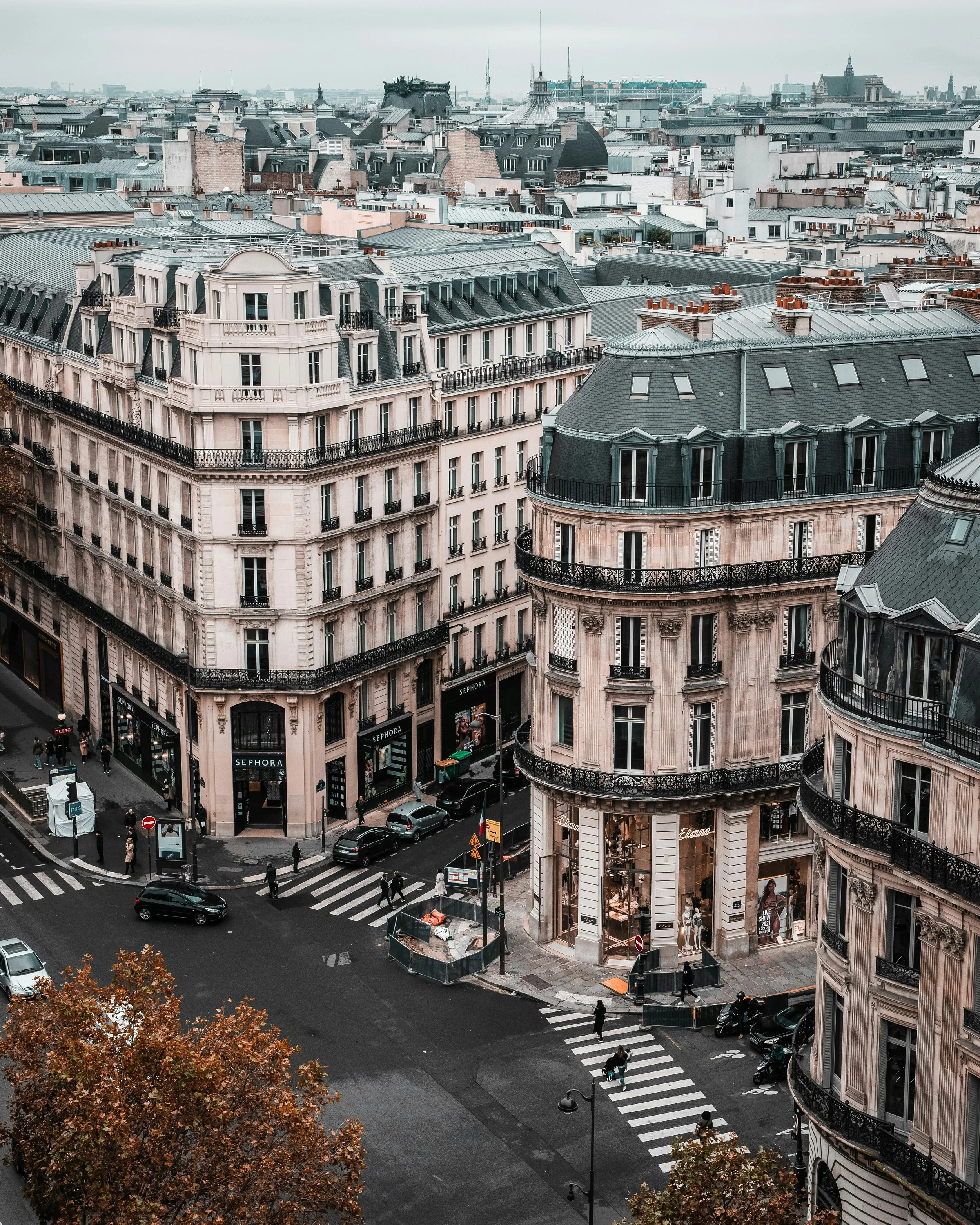 Paris — Eiffel Tower at dusk or a Haussmann boulevard at blue hour