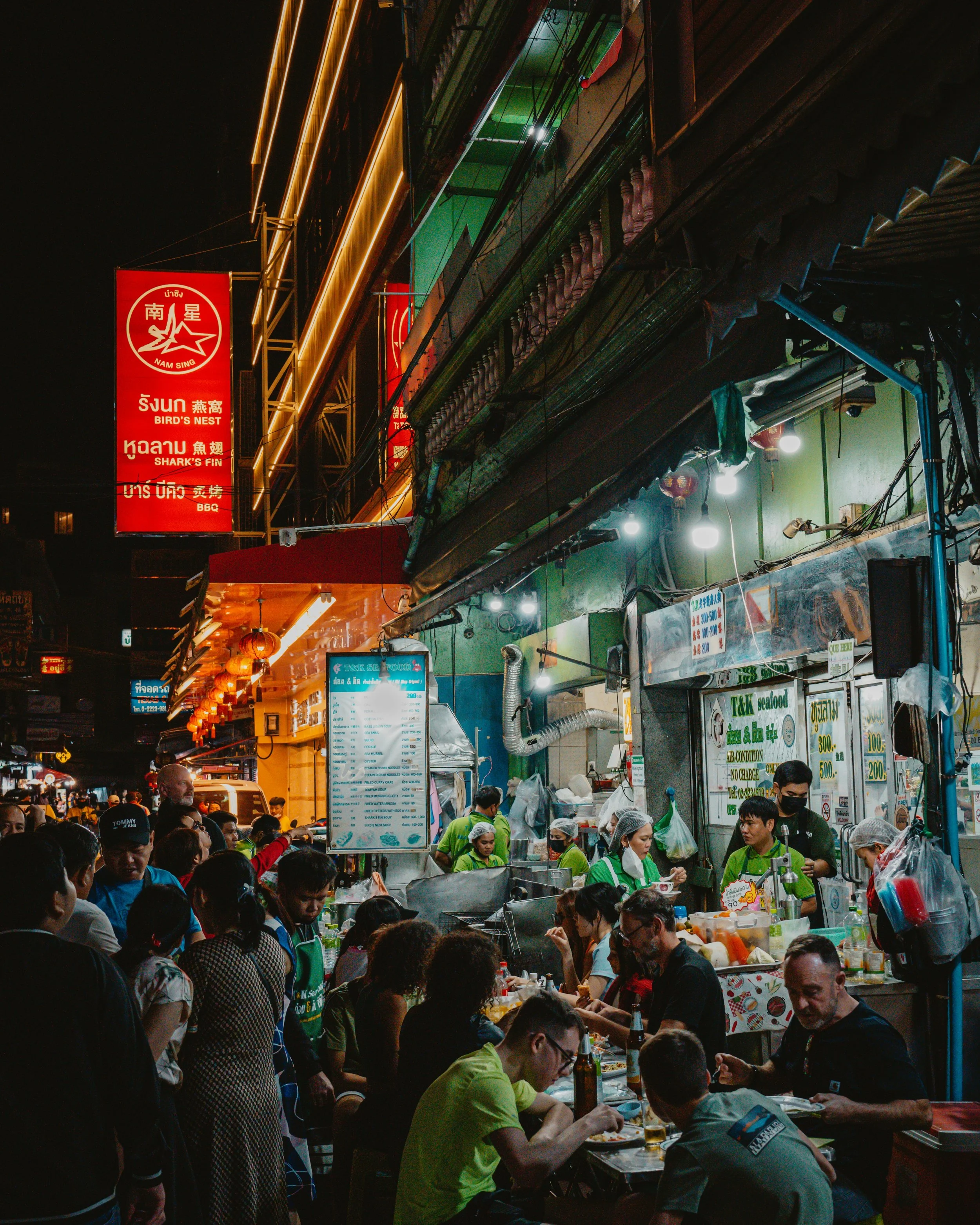 Thailand travel — Thai street food market or tuk-tuk on a Bangkok street