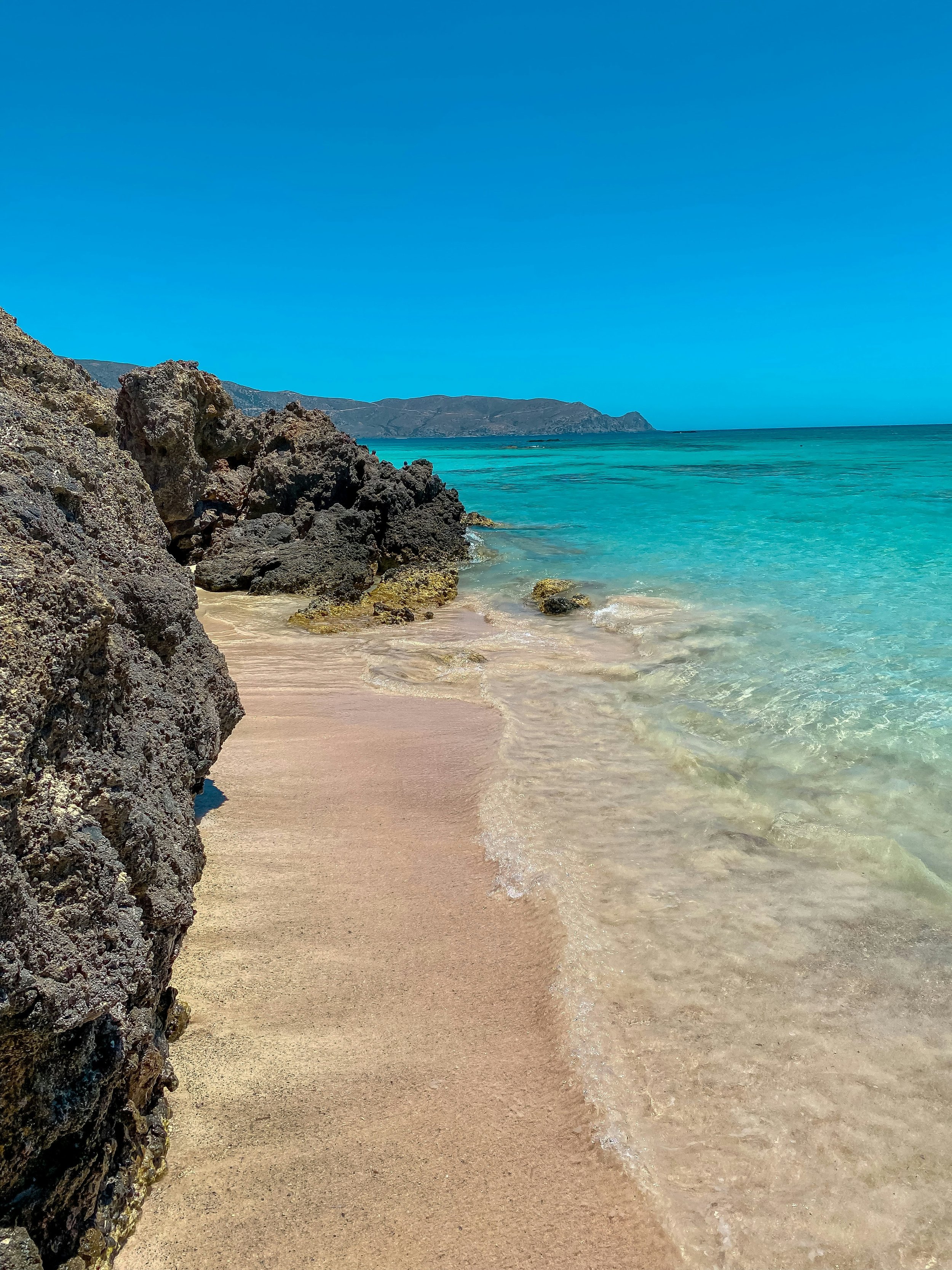 Crete — Elafonisi pink-sand beach or Lasithi gorges and bay