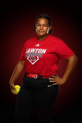 Brielle Williams in her Lawton softball uniform