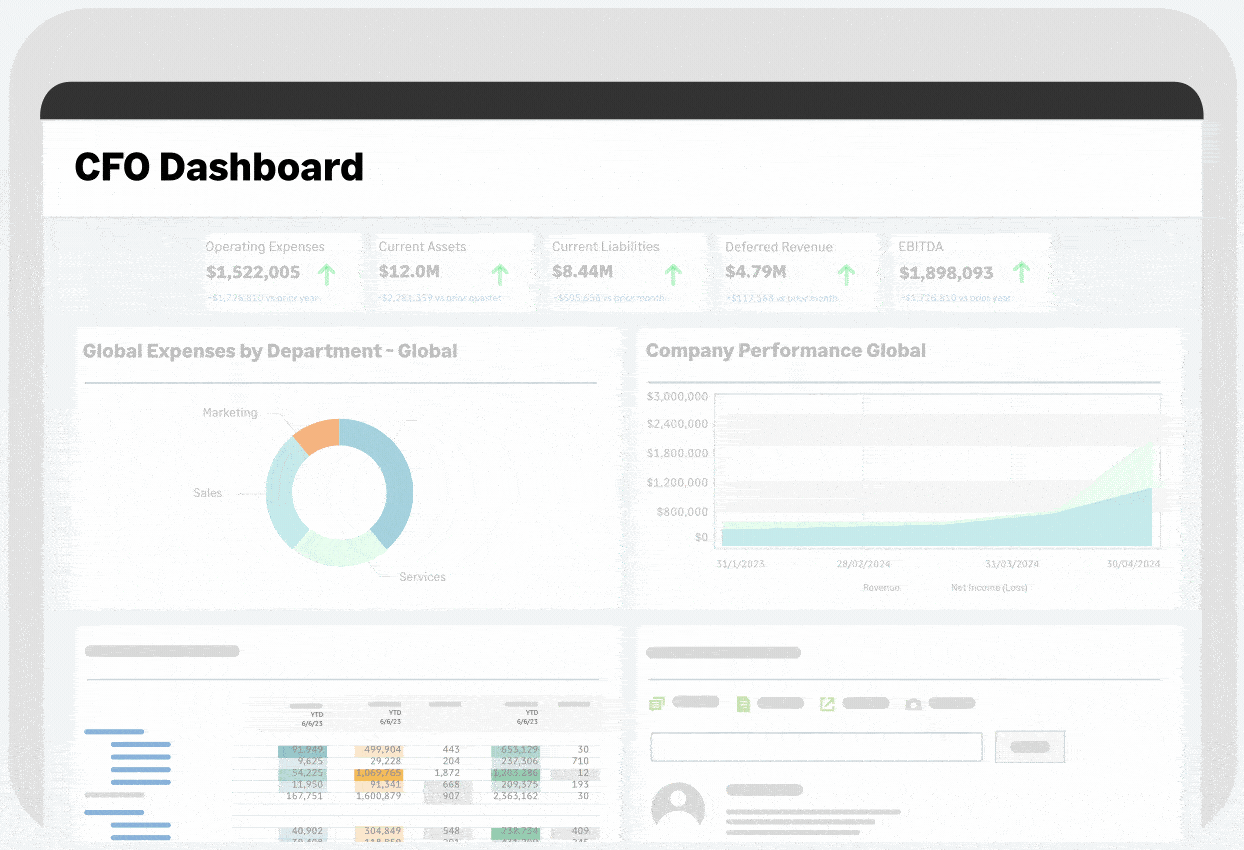 Sage Intacct executive dashboard screenshot