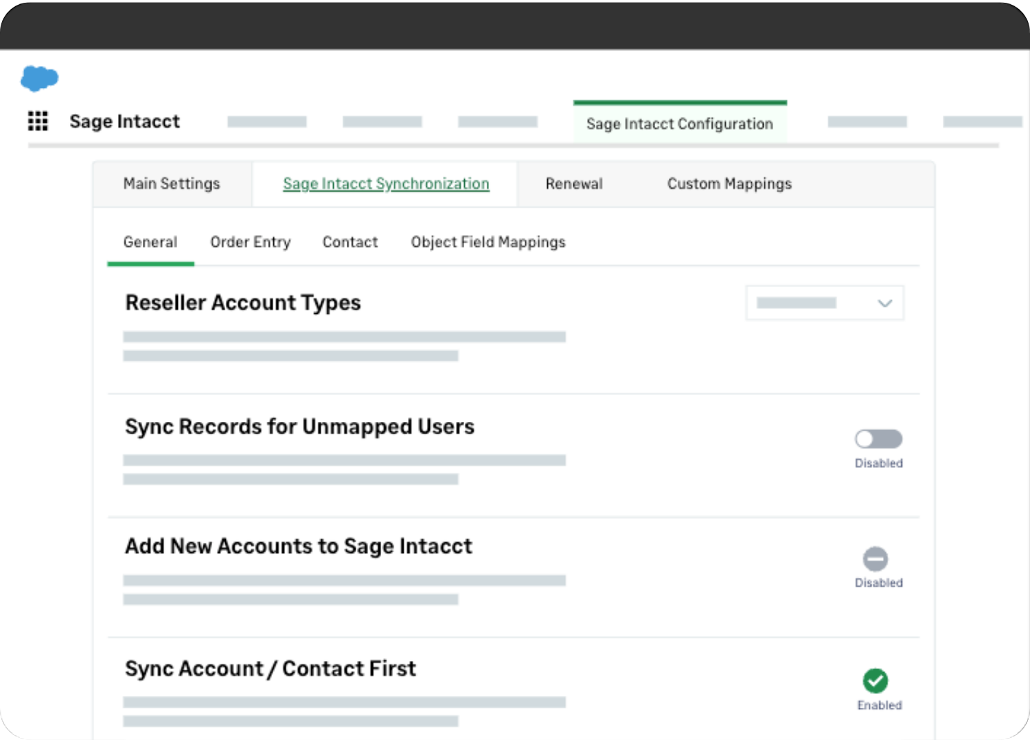 Sage Intacct dashboard screenshot